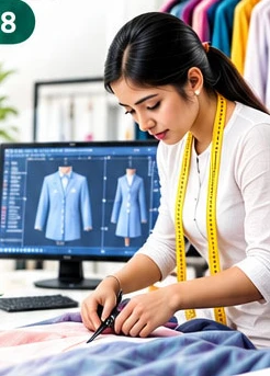 Learner working on garment design